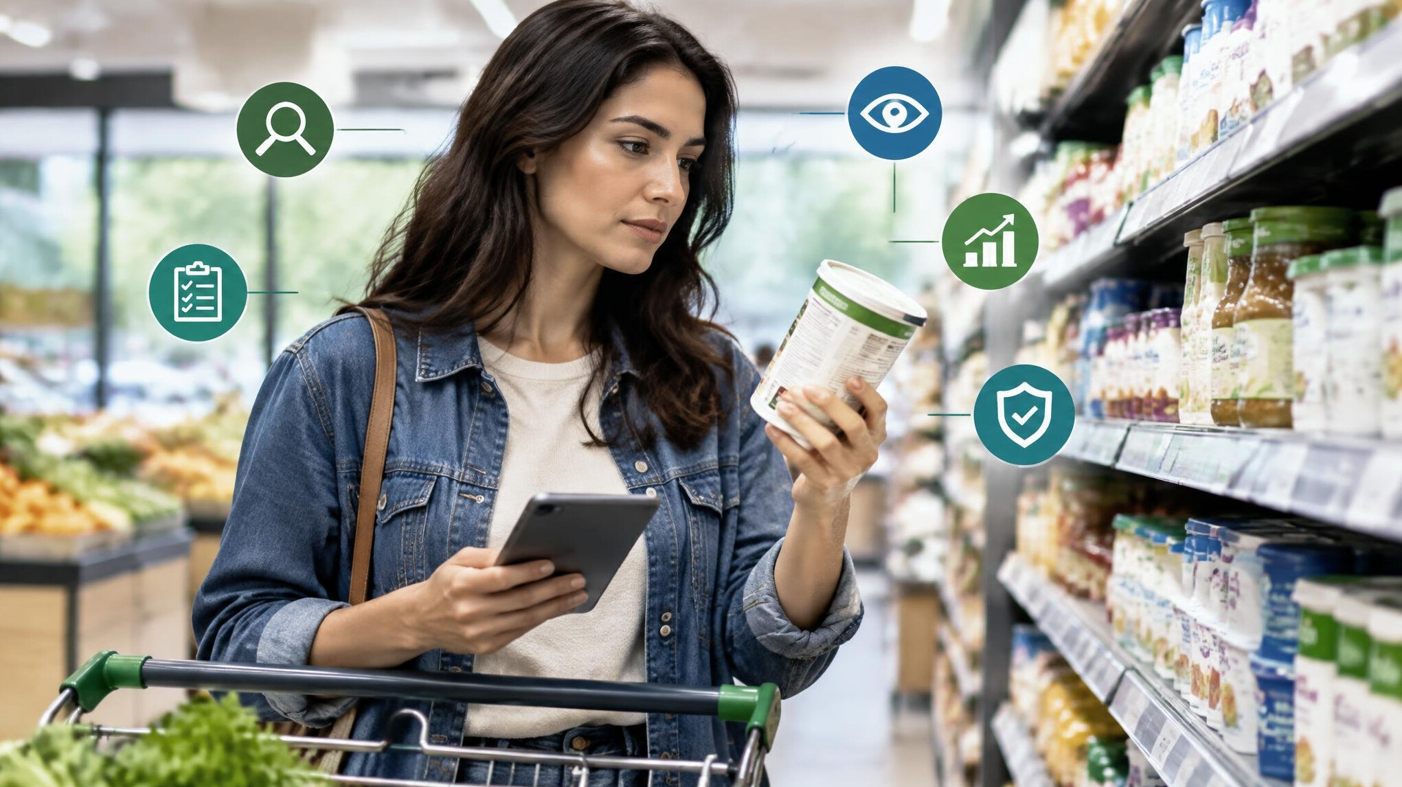 consumer reading labels