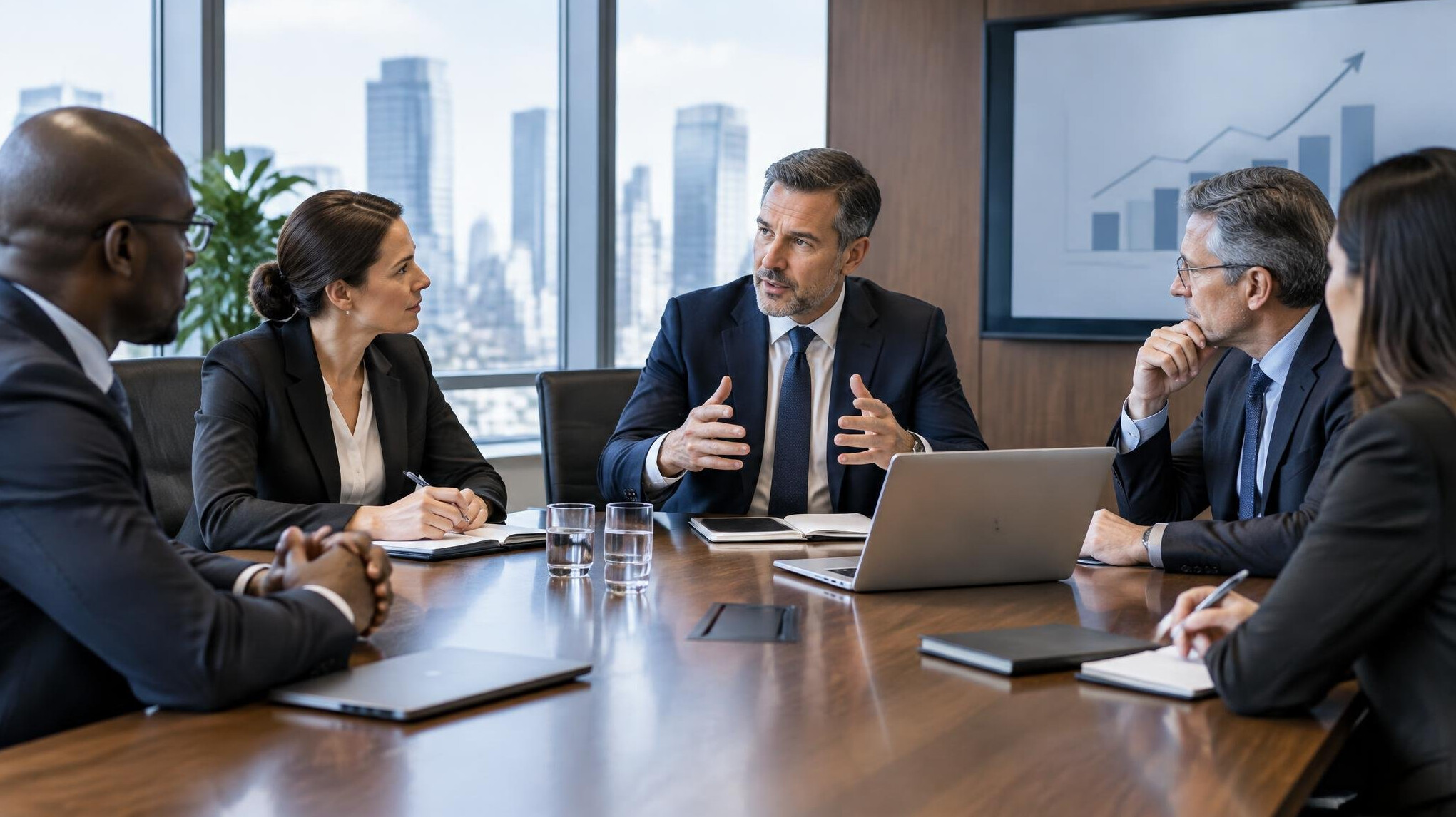 corporate executives in meeting